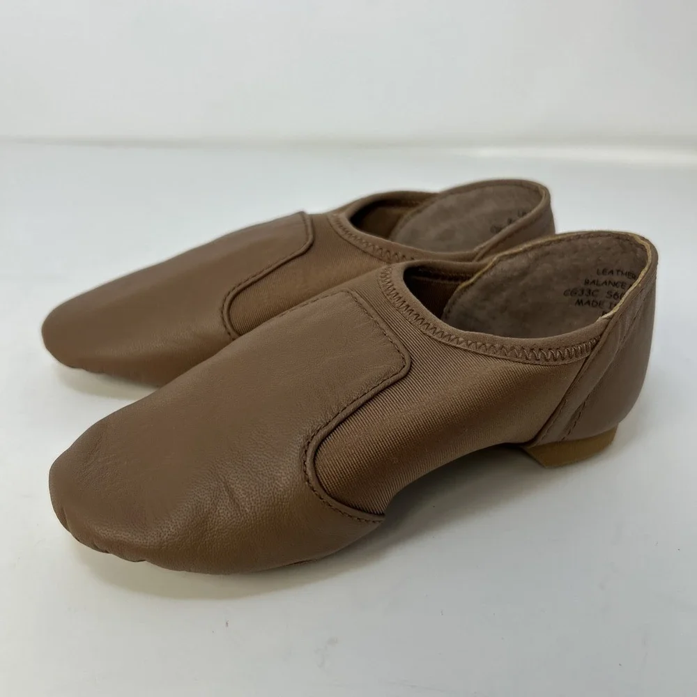 Capezio Kids Jazz Glove Jazz Shoe Skintone Tan Size 12 M Toddler Slip‎ On NIB